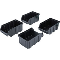 BGS 80195 Lagersichtbox-Satz | mit Hängeschiene | für Schrankwand-System | 4-tlg.