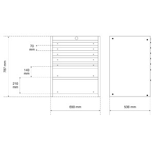 BGS 80200 Schubladen-Unterschrank | 7 Schubladen | leer