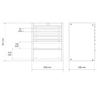 BGS 80200 Schubladen-Unterschrank | 7 Schubladen | leer
