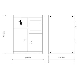 BGS 80202 Unterschrank | mit Rollenhalter und Abfallmodul