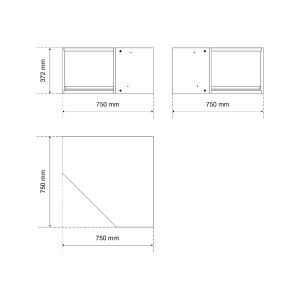 BGS 80206 Hängeschrank | mit Frontklappe | Eckelement