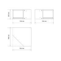 BGS 80206 Hängeschrank | mit Frontklappe | Eckelement