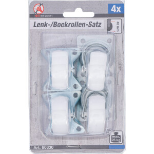 BGS Diy 80330 Lenk-/Bockrollen-Satz | 40 mm | 4-tlg.