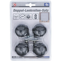 BGS Diy 80332 Doppel-Lenkrollen-Satz | Ø 40 mm | 4-tlg.