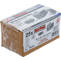 BGS Diy 80333 Winkelverbinder | rostfrei | 40 x 40 x 40 mm | Spar-Pack | 25 Stück