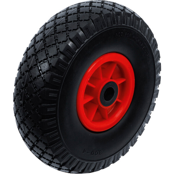 BGS Diy 80650 Rad für Sackkarren / Bollerwagen | PU, rot/schwarz | 260 mm