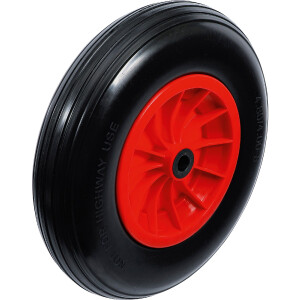BGS Diy 80655 Schubkarrenrad | PU, rot/schwarz | 400 mm