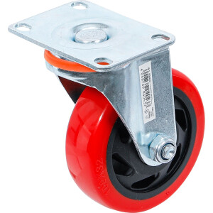 BGS Diy 80663 Lenkrolle | rot/schwarz | Ø 100 mm