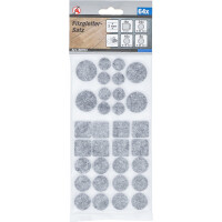 BGS Diy 80703 Filzgleiter-Satz | grau-meliert | 64-tlg.
