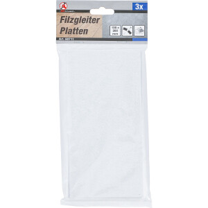 BGS Diy 80711 Filzgleiter | Platten | weiß | 100 x 200 mm | 3-tlg.