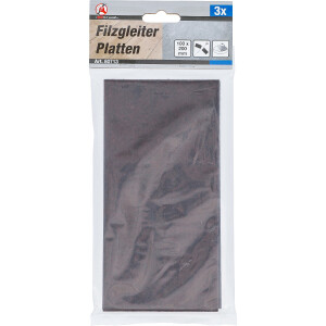 BGS Diy 80713 Filzgleiter | Platten | braun | 100 x 200 mm | 3-tlg.