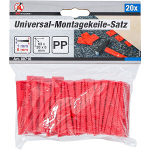 BGS Diy 80716 Universal-Montagekeile-Satz | Kunststoff | 20-tlg.