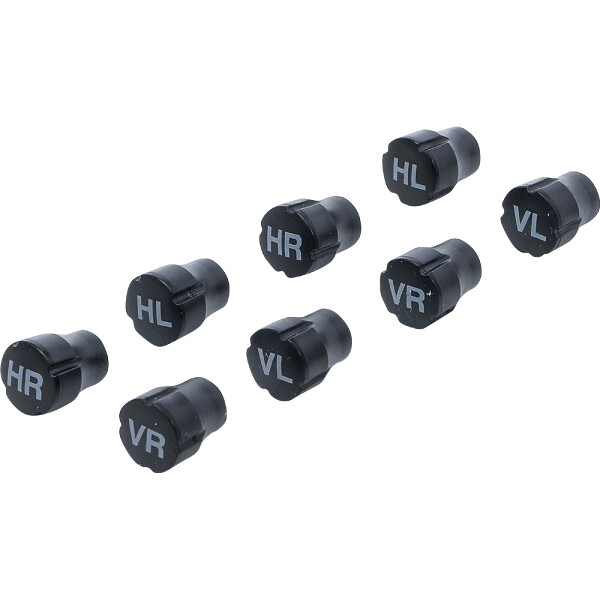 BGS Diy 80722 Kunststoff-Ventilkappen-Satz | zur Reifenmarkierung | 8-tlg.