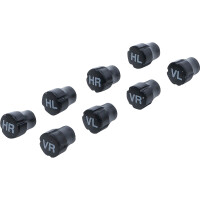 BGS Diy 80722 Kunststoff-Ventilkappen-Satz | zur Reifenmarkierung | 8-tlg.