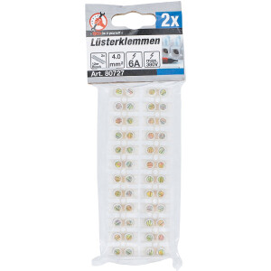 BGS Diy 80727 Lüsterklemmen | 4,0 mm² | 6 Amp. | 2 Stück | 12er Block
