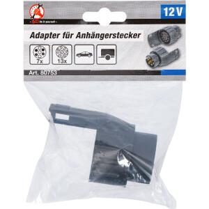 BGS Diy 80753 Adapter für Anhängerstecker 12 V | 7-polig auf 13-polig
