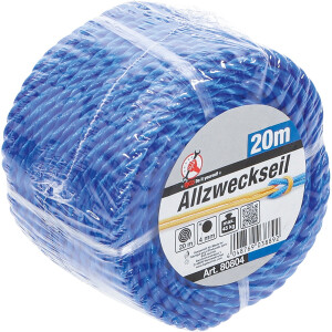 BGS Diy 80804 Kunststoff-Seil / Allzweckseil | 4 mm x 20 m | blau