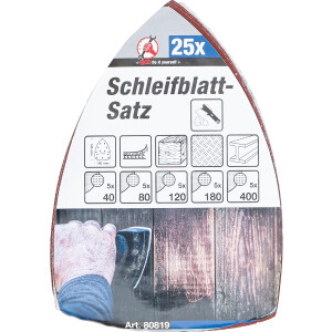 BGS Diy 80819 Schleifblatt-Satz für Multischleifer | 145 x 100 mm | K 40 - 400 | 25-tlg.