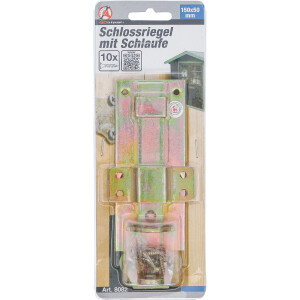 BGS Diy 8082 Schlossriegel mit Schlaufe | 150 x 50 mm