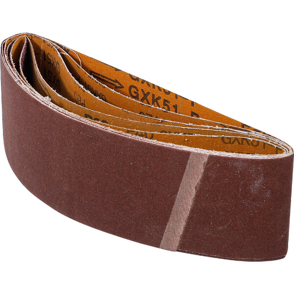 BGS Diy 80822 Schleifband-Satz | für Bandschleifer | 75 x 533 mm | K 40 - 60 - 80 - 120 - 240 | 5 tlg.