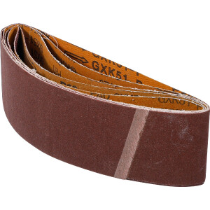 BGS Diy 80822 Schleifband-Satz | für Bandschleifer | 75 x 533 mm | K 40 - 60 - 80 - 120 - 240 | 5 tlg.