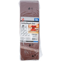 BGS Diy 80822 Schleifband-Satz | für Bandschleifer | 75 x 533 mm | K 40 - 60 - 80 - 120 - 240 | 5 tlg.