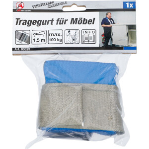 BGS Diy 80823 Tragegurt für Möbel | verstellbar | 100 kg