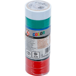 BGS Diy 80838 COLOR Multi-Klebeband Set | 18 mm x 3 m | 8-tlg.