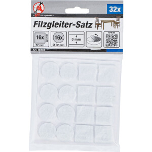 BGS Diy 80860 Filzgleiter-Satz | weiß | 32-tlg.