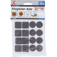 BGS Diy 80863 Filzgleiter-Satz | braun | 32-tlg.