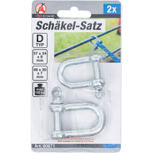 BGS Diy 80871 Schäkel-Satz | D-Typ | 2-tlg.