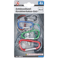 BGS Diy 80872 Schlüsselbund-Karabinerhaken-Satz | 4-tlg.
