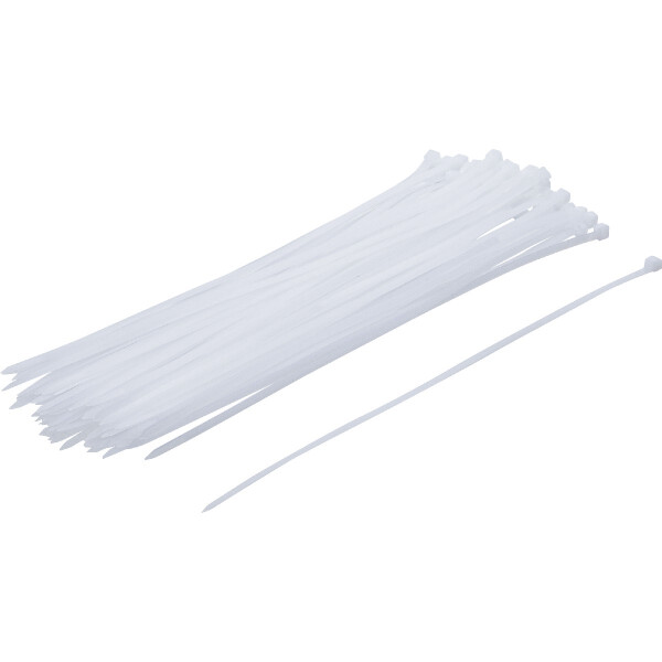 BGS 80876 Kabelbinder-Sortiment | weiß | 4,8 x 300 mm | 50-tlg.