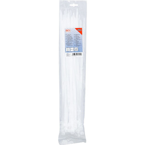 BGS 80878 Kabelbinder-Sortiment | weiß | 8,0 x 400 mm | 30-tlg.