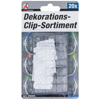 BGS Diy 80899 Dekorations-Clip-Sortiment | transparent | 20-tlg.