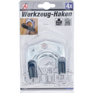 BGS Diy 80913 Werkzeug-Haken | 4 Stück