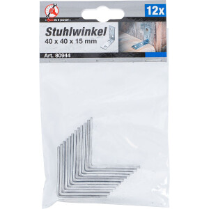 BGS Diy 80944 Stuhlwinkel | 40 x 40 x 15 mm | 12-tlg.