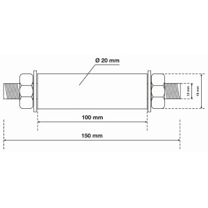 BGS Diy 80949 Achsen-Satz für Schubkarrenrad | Ø 20 mm