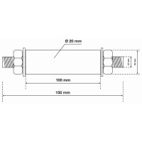 BGS Diy 80949 Achsen-Satz für Schubkarrenrad | Ø 20 mm