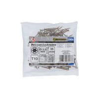 BGS Diy 80993 Mehrzweckschrauben | T-Profil (für Torx) T10 | 3,5 x 35 mm | 200 Stück