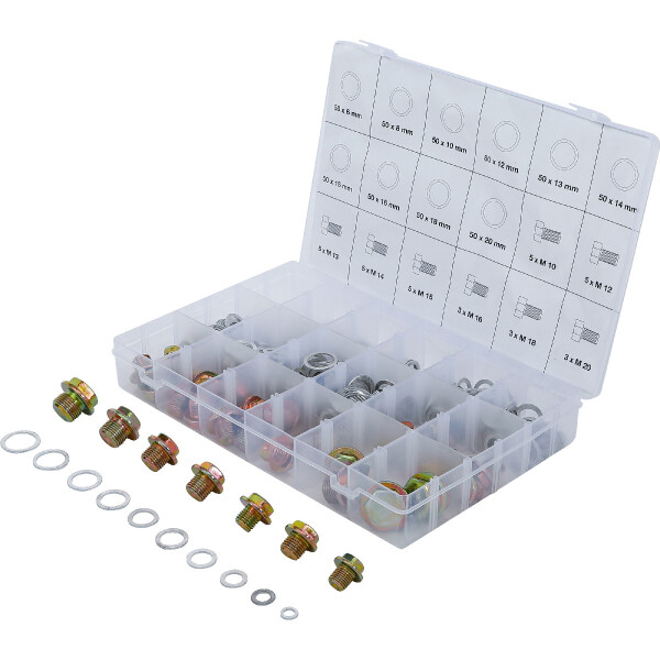 BGS 8119 Ölwannenschrauben- und Alu-Dichtring-Sortiment | 534-tlg.