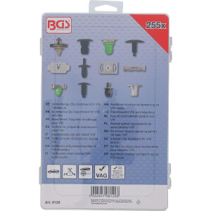 BGS 8129 Verkleidungs-Clip-Sortiment für VW Fahrzeuge | 255-tlg.