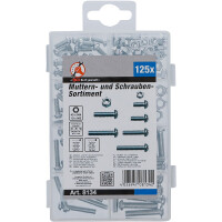 BGS Diy 8134 Muttern- und Schrauben-Sortiment | metrisch | M4 / M5 | 126-tlg.