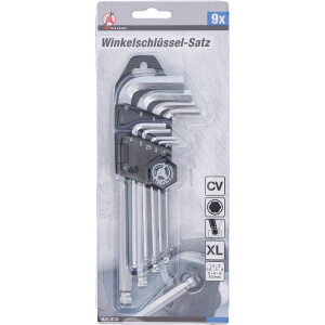 BGS Diy 815 Winkelschlüssel-Satz | Innensechskant / Innensechskant mit Kugelkopf 1,5 - 10 mm | 9-tlg.