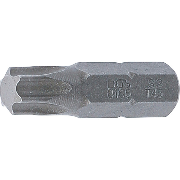 BGS 8165 Bit | Länge 30 mm | Antrieb Außensechskant 8 mm (5/16") | T-Profil (für Torx) T45