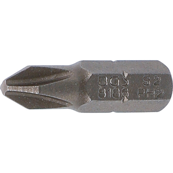 BGS 8186 Bit | Länge 25 mm | Antrieb Außensechskant 6,3 mm (1/4") | Kreuzschlitz PH2
