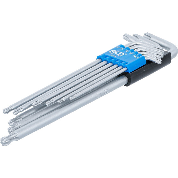 BGS 819 Winkelschlüssel-Satz | extra lang | T-Profil (für Torx) mit Kugelkopf | T10 - T50 | 9-tlg.