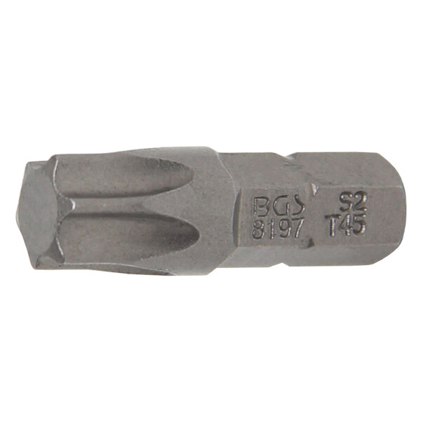 BGS 8197 Bit | Länge 25 mm | Antrieb Außensechskant 6,3 mm (1/4") | T-Profil (für Torx) T45