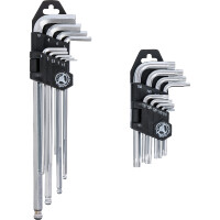 BGS Diy 822 Winkelschlüssel-Satz | lang | T-Profil (für Torx) T10 - T50 / Innensechskant 1,5 - 10 mm | 18-tlg.