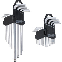 BGS Diy 822 Winkelschlüssel-Satz | lang | T-Profil (für Torx) T10 - T50 / Innensechskant 1,5 - 10 mm | 18-tlg.
